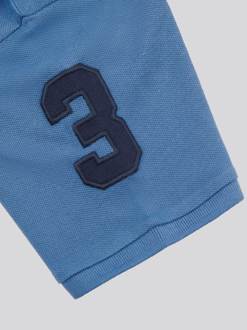 Boys Player 3 Pique Polo Shirt in Blue Horizon