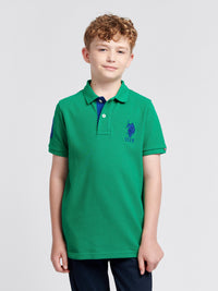 Boys Player 3 Pique Polo Shirt in Lush Meadow