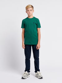 Boys Double Horsemen T-Shirt in Rain Forest