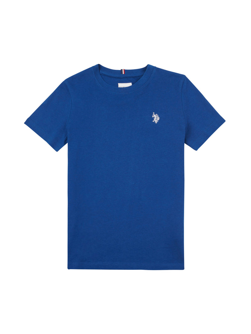 Boys Double Horsemen T-Shirt in Navy Peony