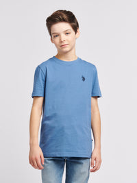 Boys Double Horsemen T-Shirt in Blue Horizon