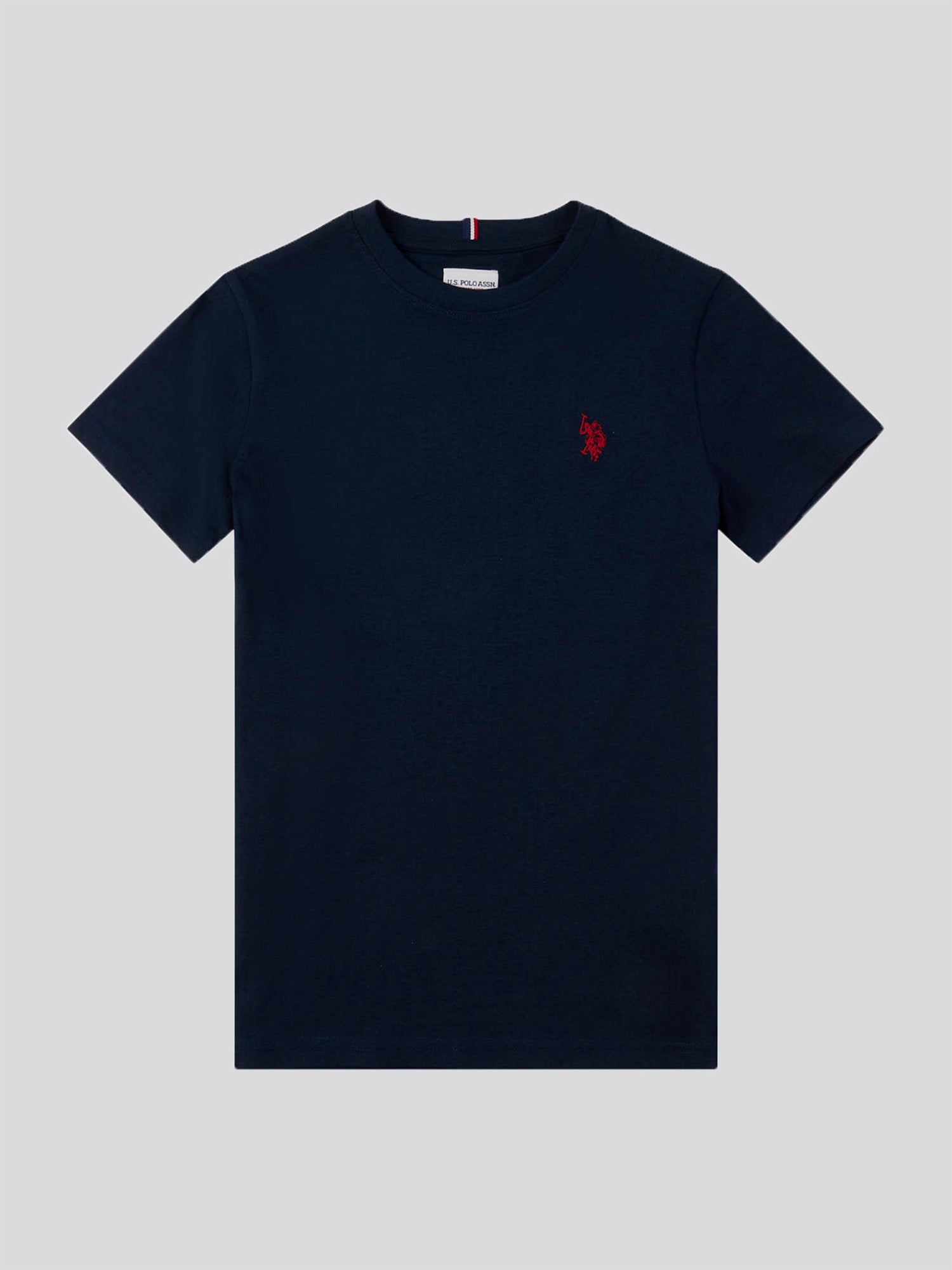 Boys Double Horsemen T-Shirt in Dark Sapphire Navy / Haute Red DHM