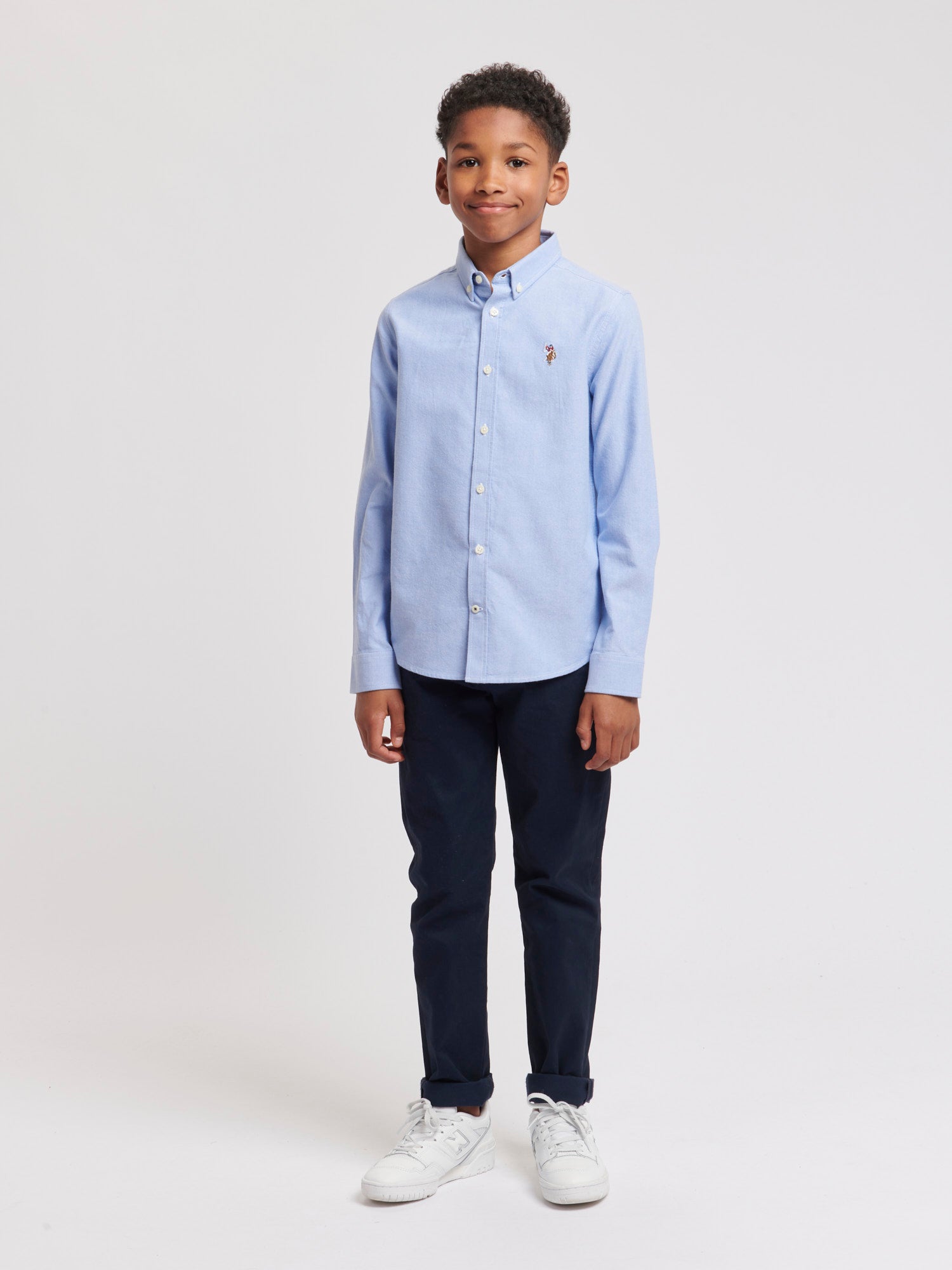 U.S. Polo Assn. Boys Long Sleeve Oxford Shirt in Blue Yonder U.S. Polo Assn. UK