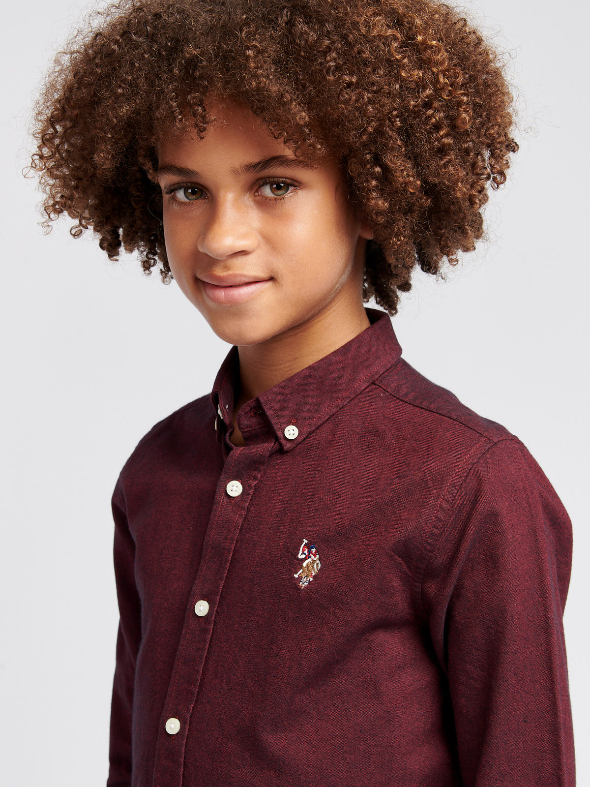 Boys Oxford Shirt in Tibetan Red