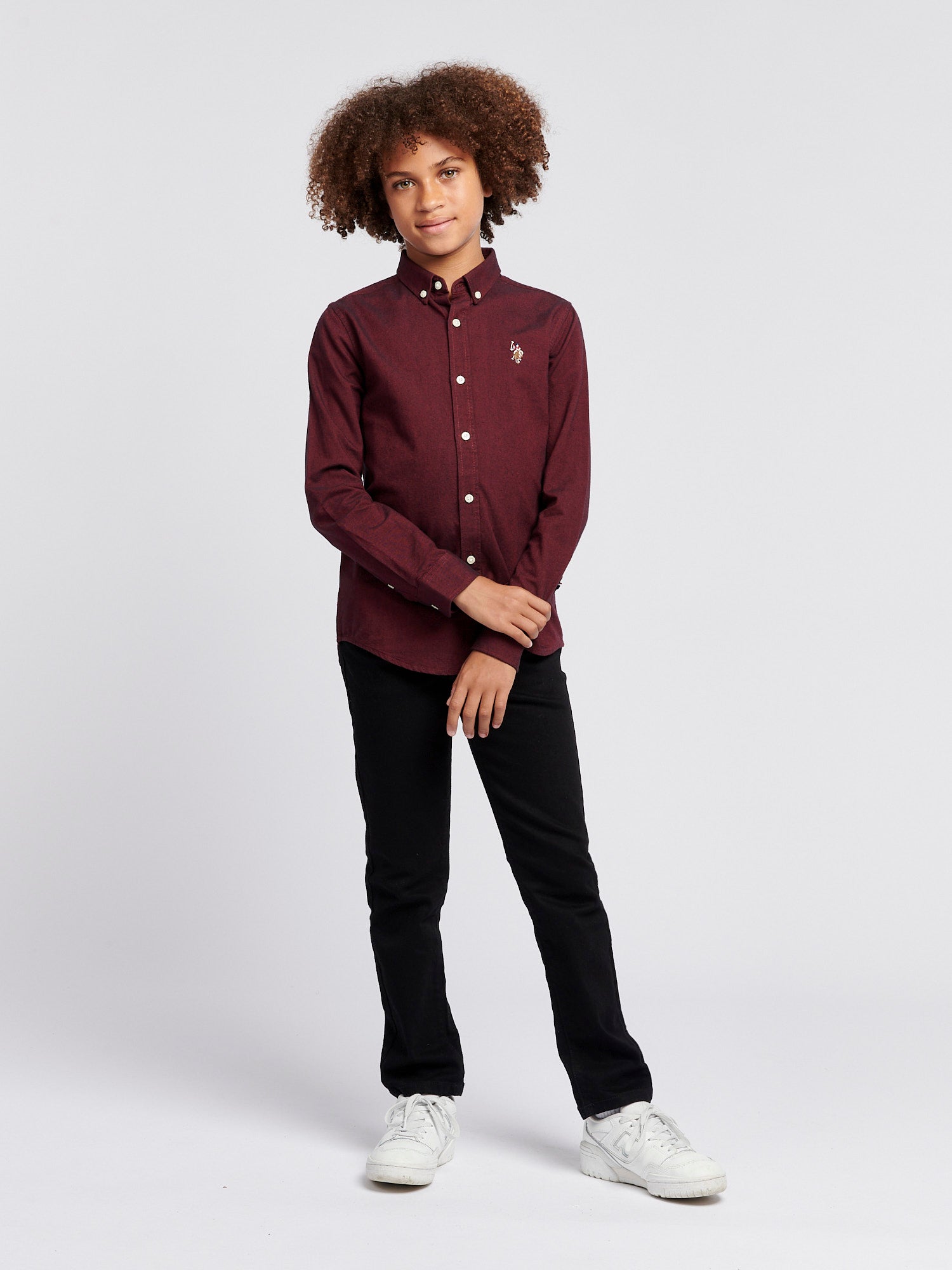 Boys Oxford Shirt in Tibetan Red