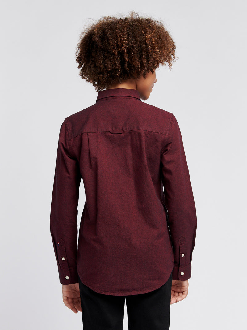 Boys Oxford Shirt in Tibetan Red