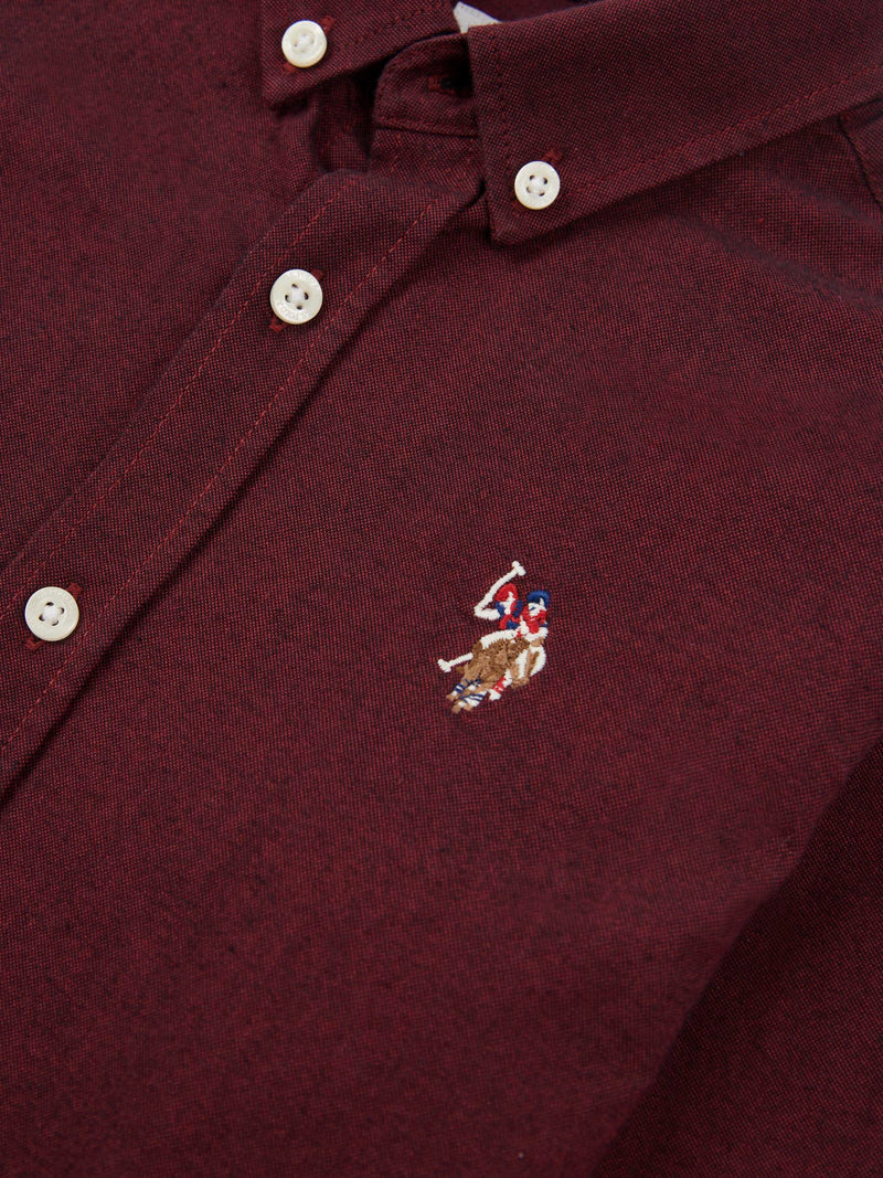 Boys Oxford Shirt in Tibetan Red