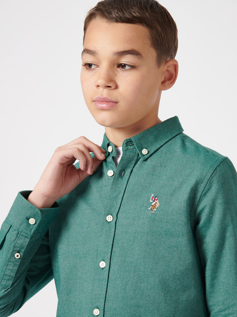 Boys Oxford Shirt in Rain Forest