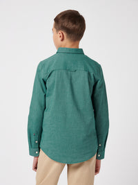 Boys Oxford Shirt in Rain Forest