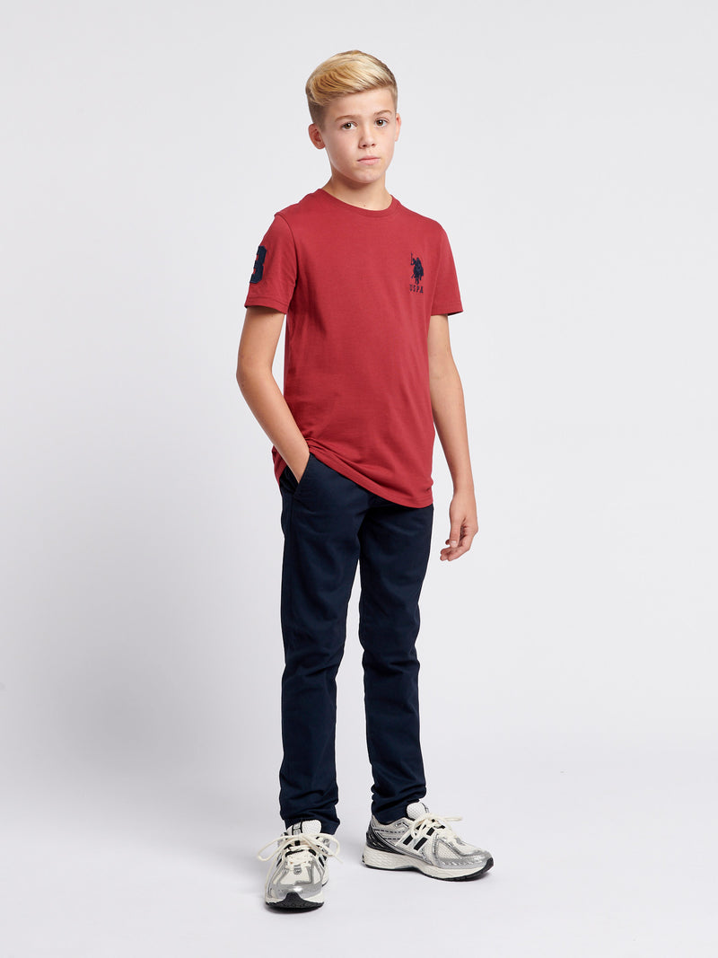 Boys Player 3 T-Shirt in Tibetan Red