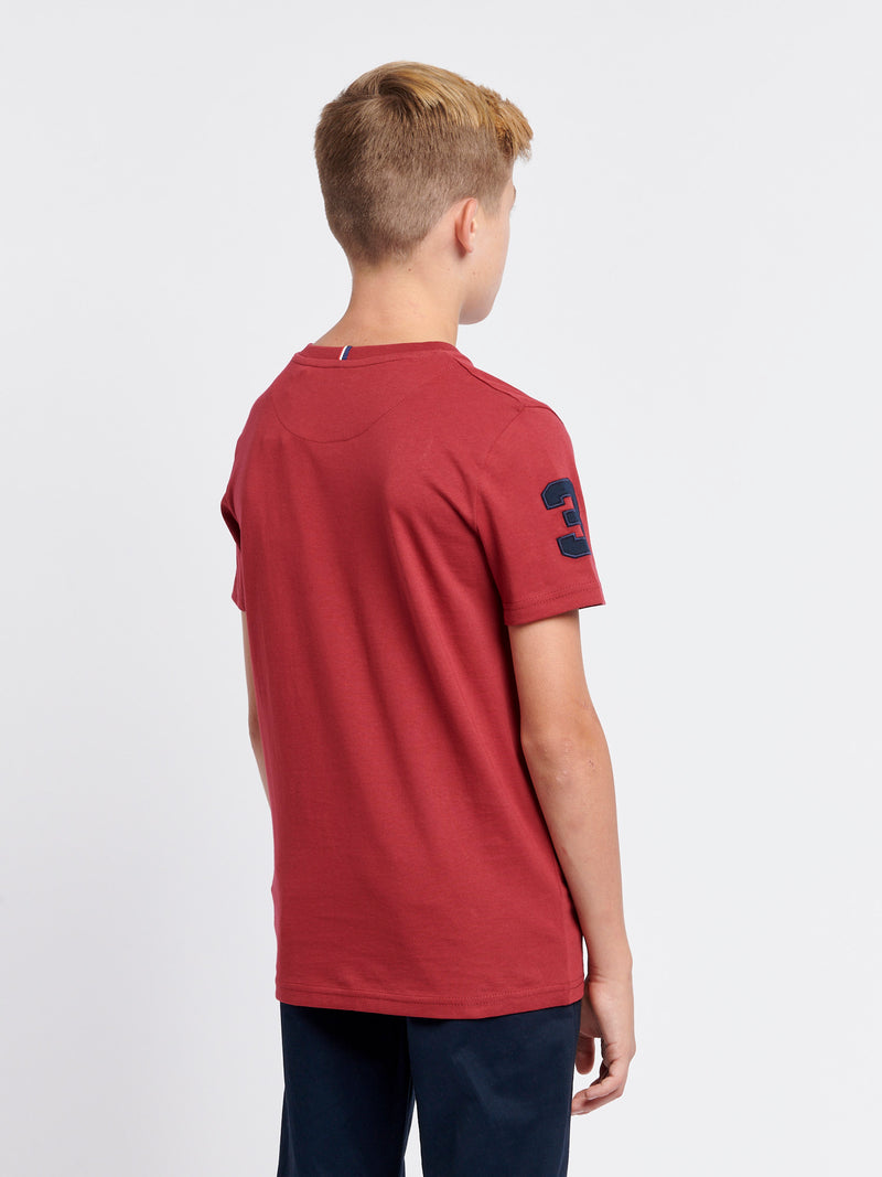 Boys Player 3 T-Shirt in Tibetan Red