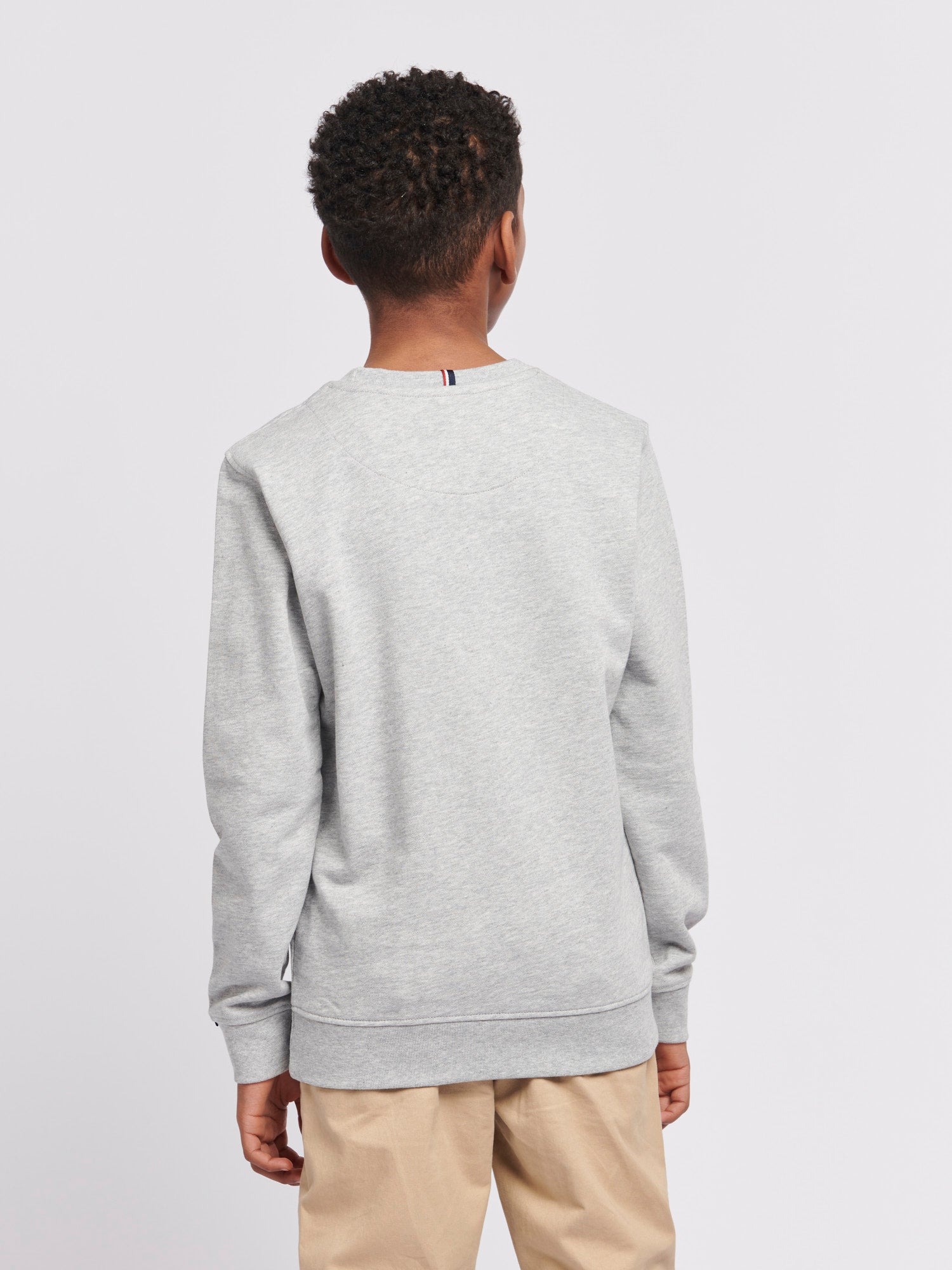 Boys Double Horsemen Sweatshirt in Mid Grey Marl