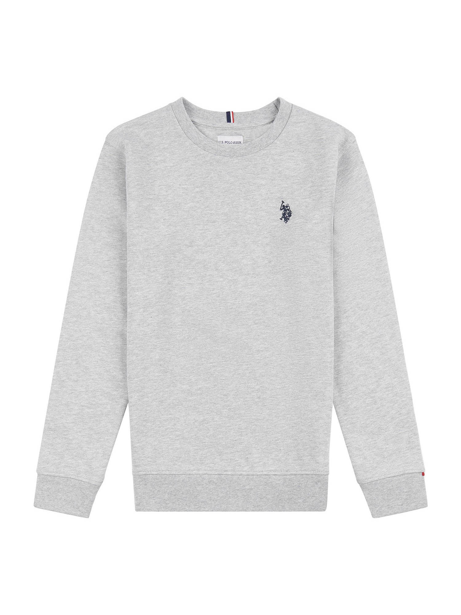 Boys Double Horsemen Sweatshirt in Mid Grey Marl