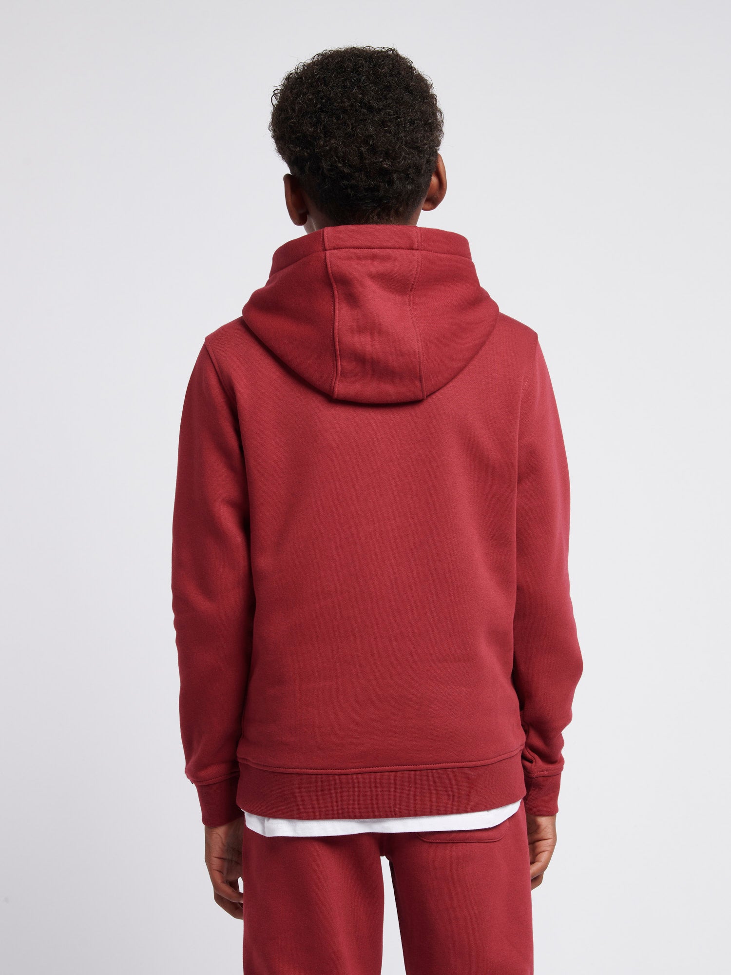 Boys Double Horsemen Brush Back Hoodie in Tibetan Red