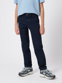 Boys Classic Chino in Dark Sapphire Navy / Haute Red DHM