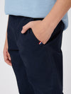 Boys Classic Chino in Dark Sapphire Navy / Haute Red DHM