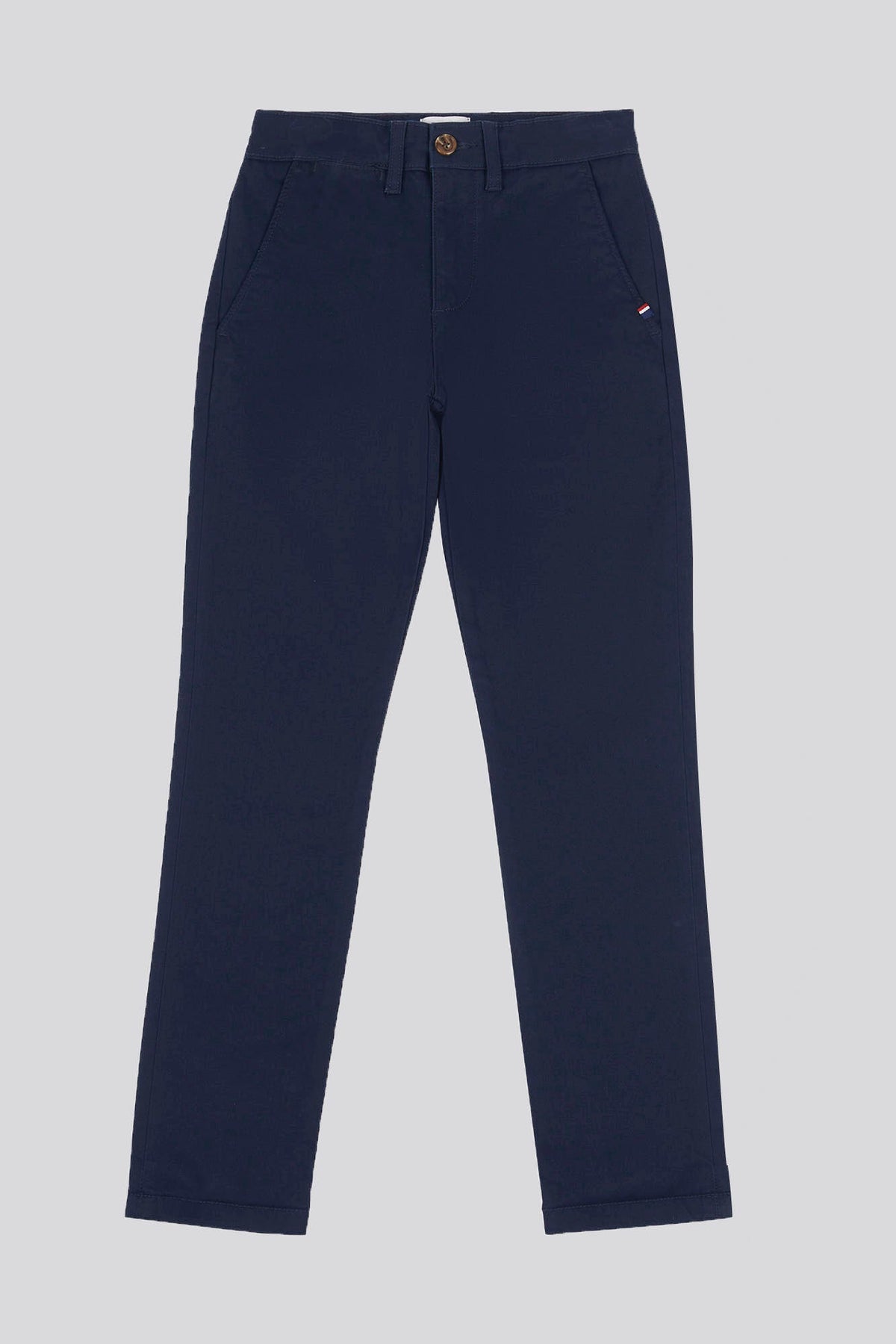 Boys Classic Chino in Dark Sapphire Navy / Haute Red DHM