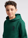 Boys Player 3 Brush Back Hoodie in Rain Forest