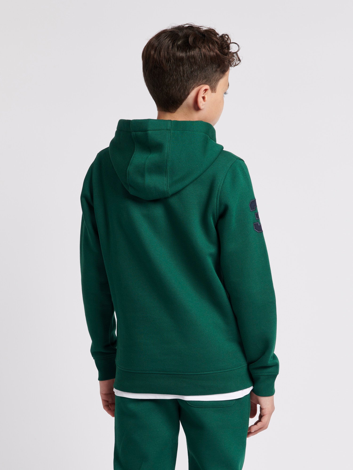 Boys Player 3 Brush Back Hoodie in Rain Forest