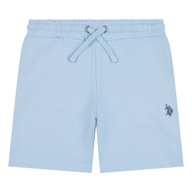 Boys Double Horsemen Sweat Shorts in Chambray Blue