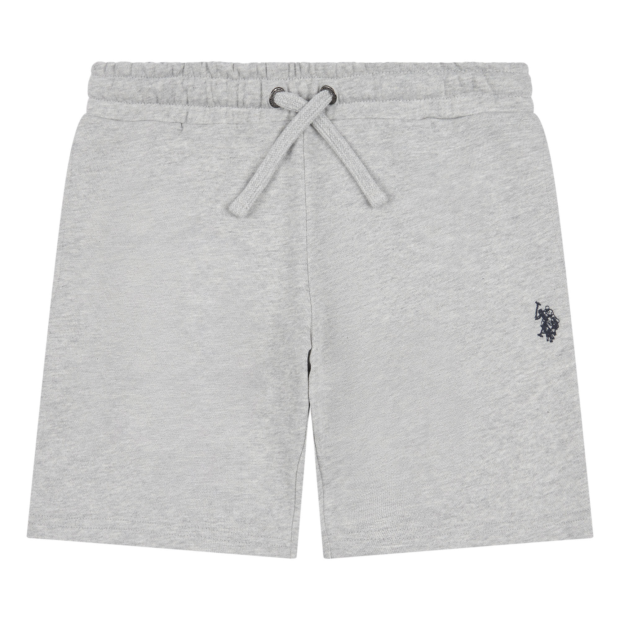 Boys Double Horsemen Sweat Shorts in Mid Grey Marl