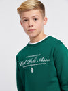 Boys Premium Graphic Crew Sweatshirt in Rain Forest