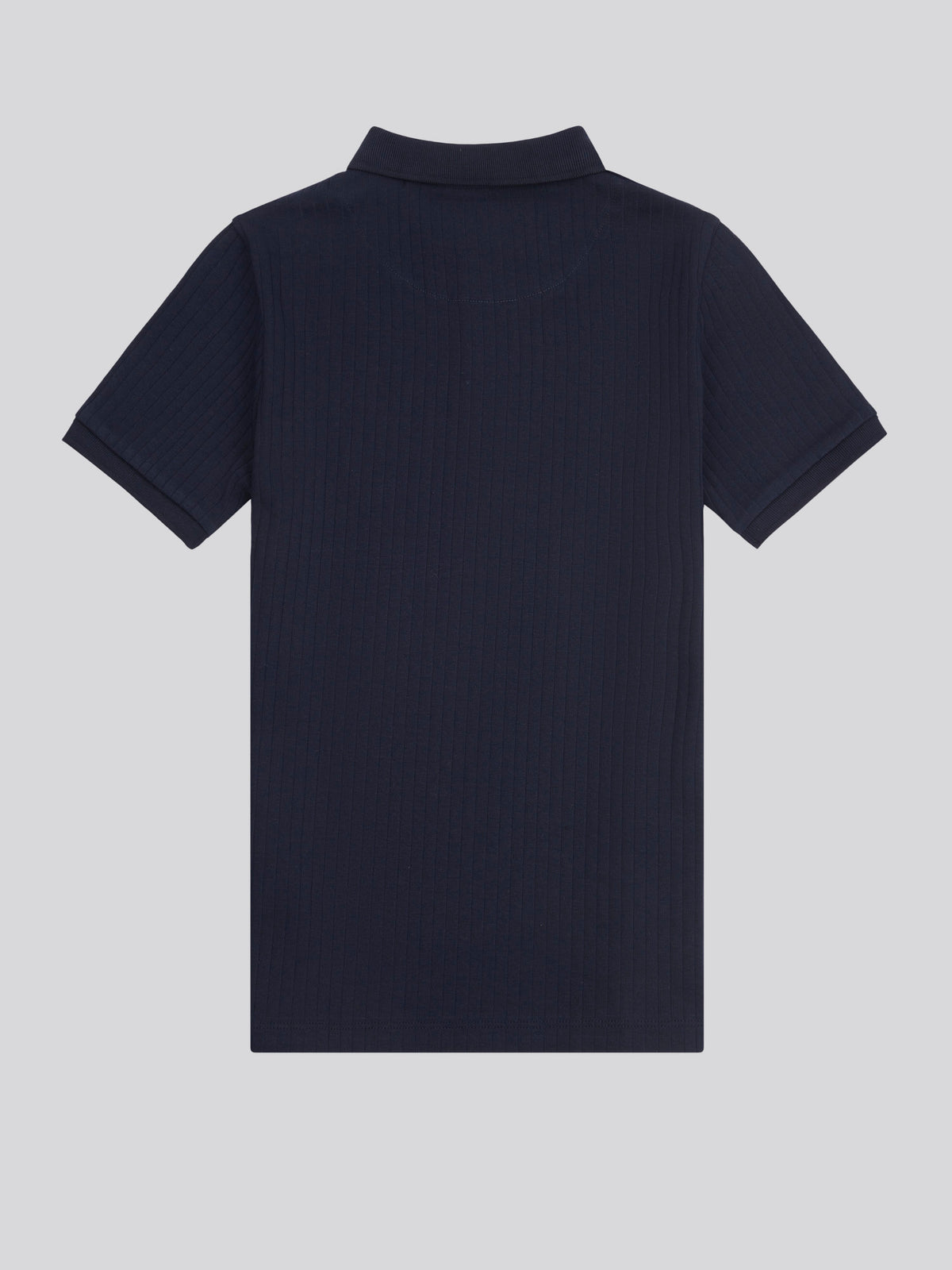 Boys Wide Rib Polo Shirt in Dark Sapphire Navy / Moonlight Blue DHM