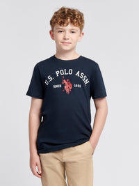 Boys Signature Arch T-Shirt in Dark Sapphire Navy