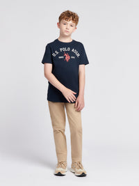 Boys Signature Arch T-Shirt in Dark Sapphire Navy