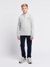 Boys Double Horsemen 1/4 Zip in Mid Grey Marl