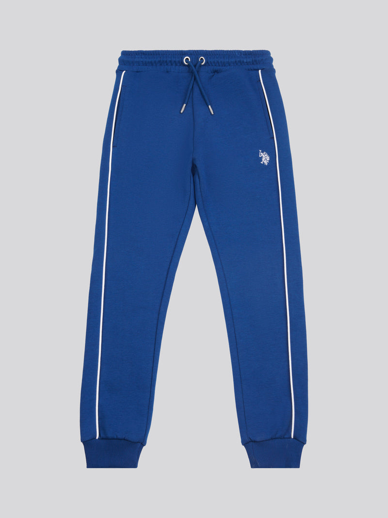 Boys Piped Joggers in Navy Peony