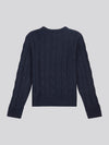 Boys Cable Knit Jumper in Dark Sapphire Navy / Moonlight Blue DHM