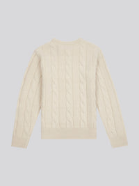 Boys Cable Knit Jumper in Birch Marl