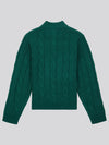 Boys Cable Knit Funnel Neck Jumper in Rain Forest