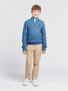 Boys Cable Knit Funnel Neck Jumper in Blue Horizon