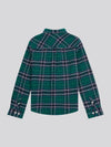 Boys Brushed Flannel Heavyweight Check Shirt in Rain Forest