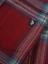 Boys Ombre Check Cotton Shirt in Tibetan Red