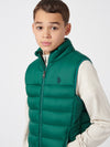 Boys Panelled Quilted Gilet in Rain Forest