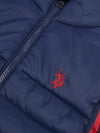 Boys Panelled Quilted Gilet in Dark Sapphire Navy / Haute Red DHM