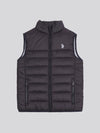 Boys Panelled Quilted Gilet in Black Bright White DHM