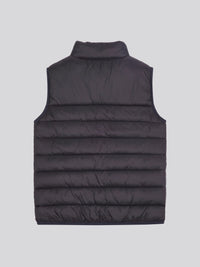 Boys Panelled Quilted Gilet in Black Bright White DHM