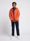 Boys Lightweight Quilt Hooded Puffer Jacket in Burnt Ochre