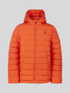 Boys Lightweight Quilt Hooded Puffer Jacket in Burnt Ochre