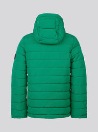 Boys Lightweight Quilt Hooded Puffer Jacket in Lush Meadow