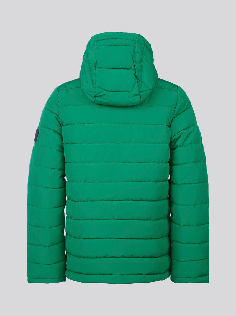 Boys Lightweight Quilt Hooded Puffer Jacket in Lush Meadow