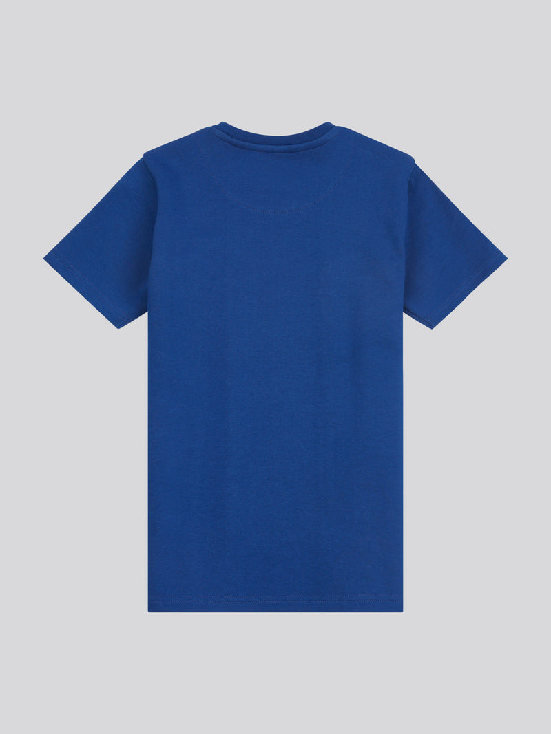 Boys Piped Interlock T-Shirt in Navy Peony