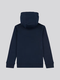 Boys Double Horsemen Statement Hoodie in Dark Sapphire Navy