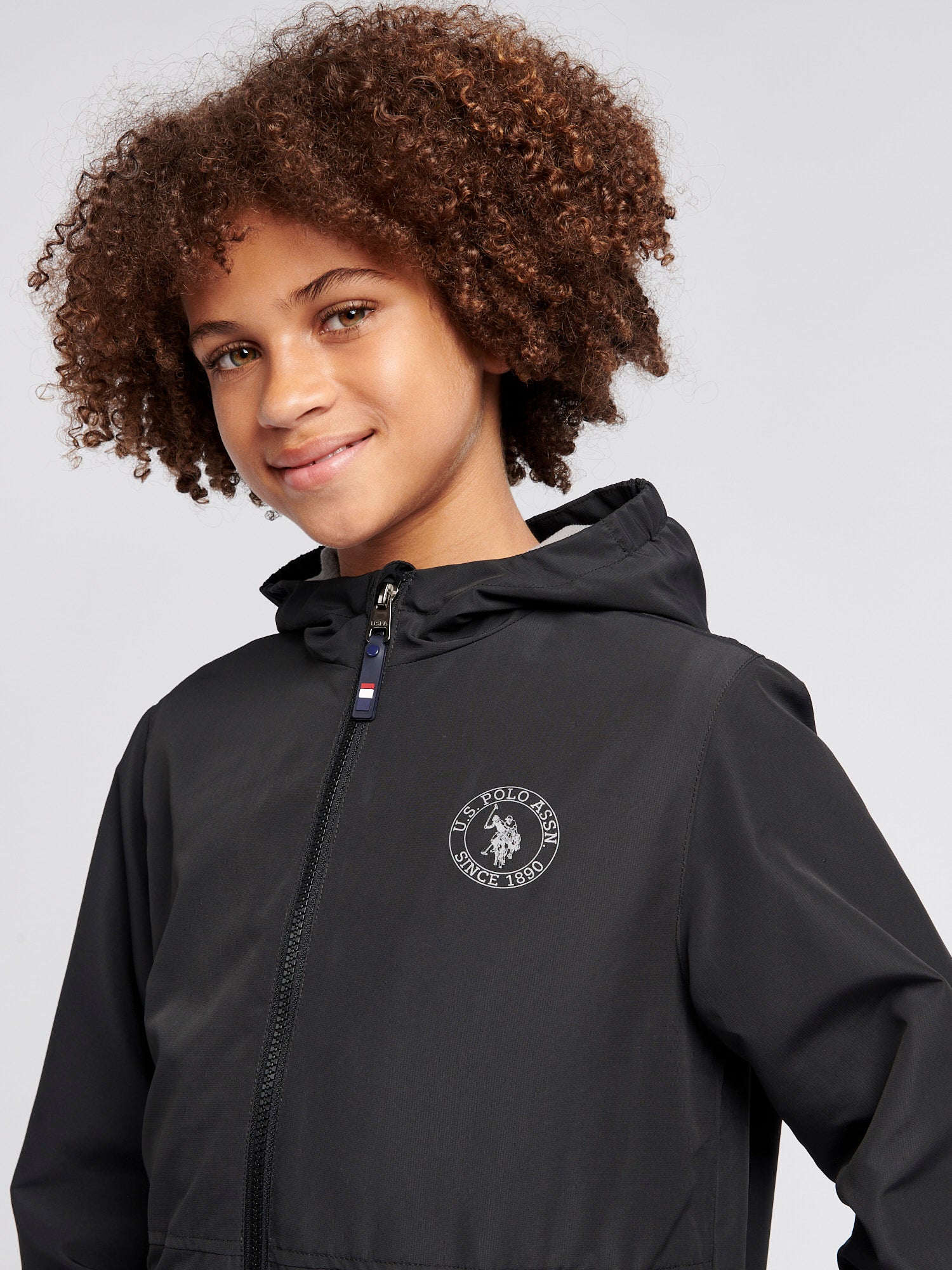 Boys Fleece Lined Windcheater in Black