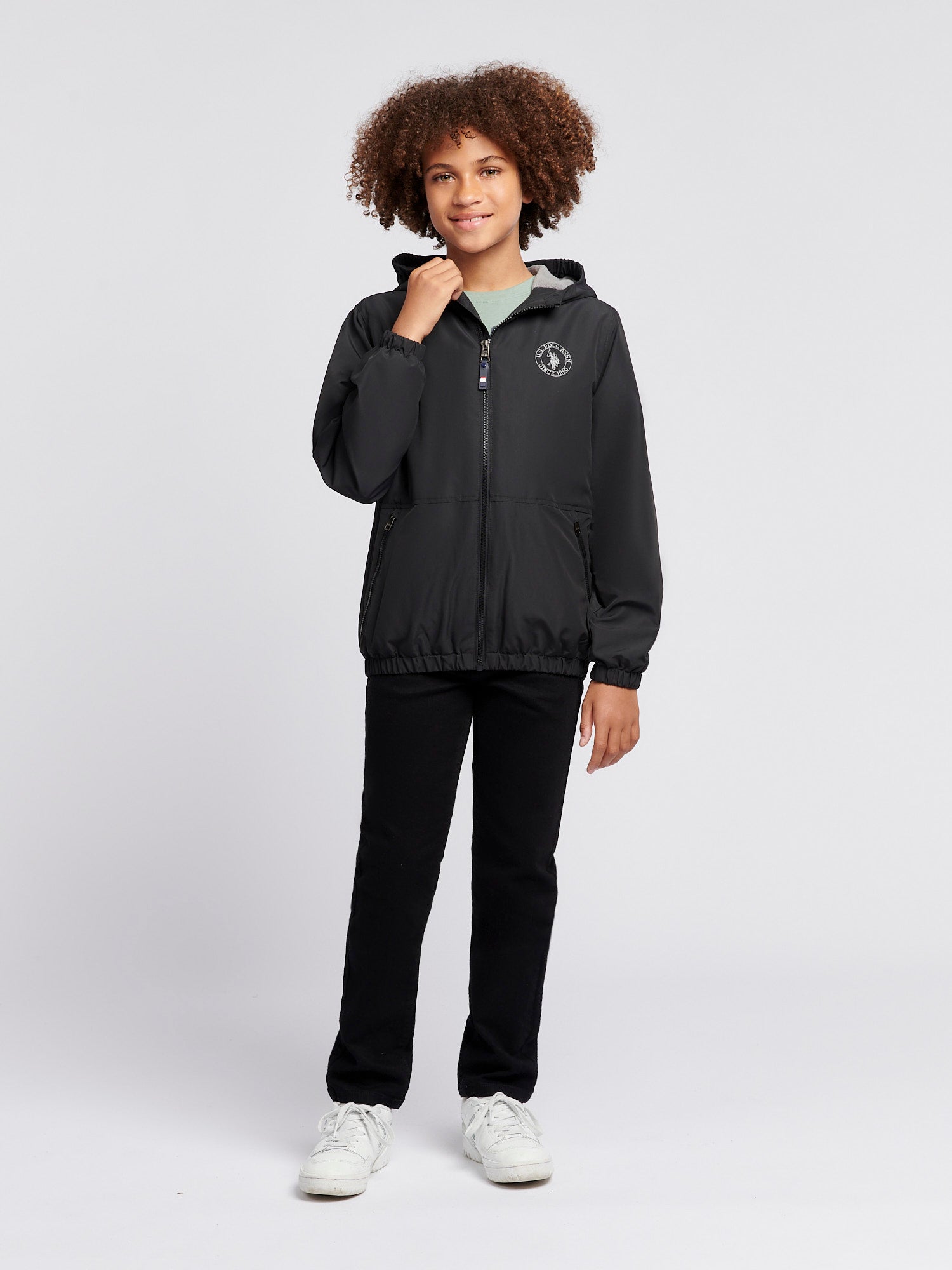 Boys Fleece Lined Windcheater in Black