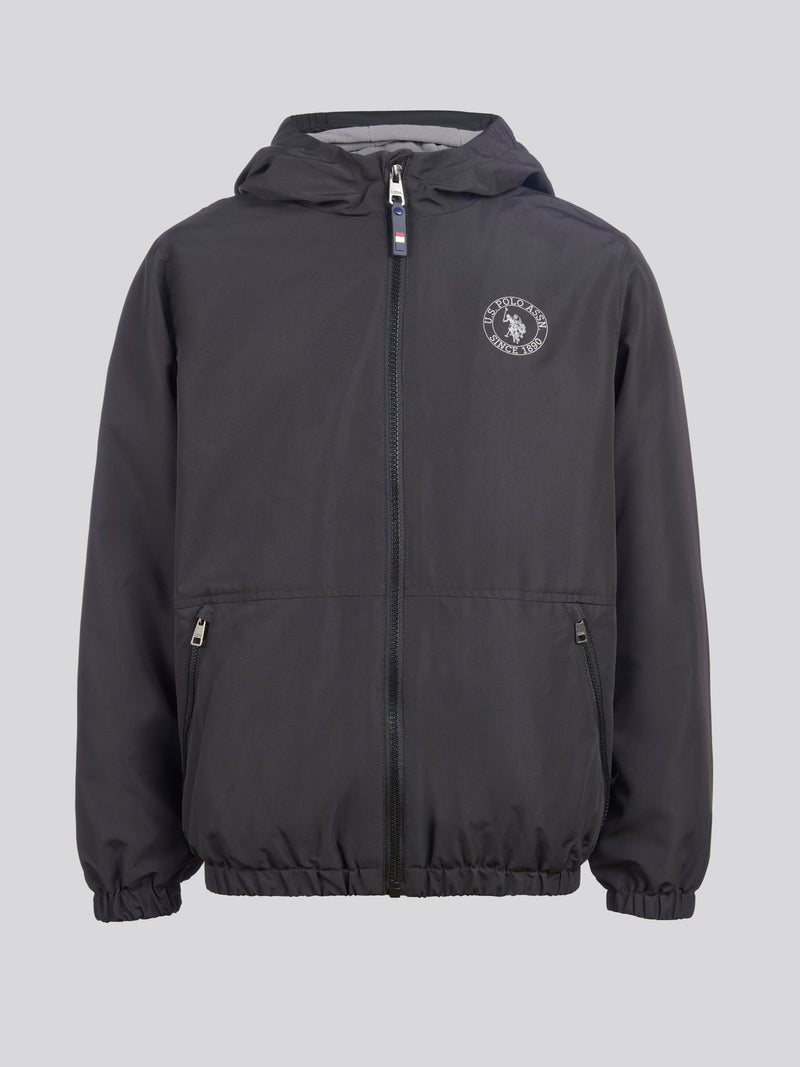 Boys Fleece Lined Windcheater in Black